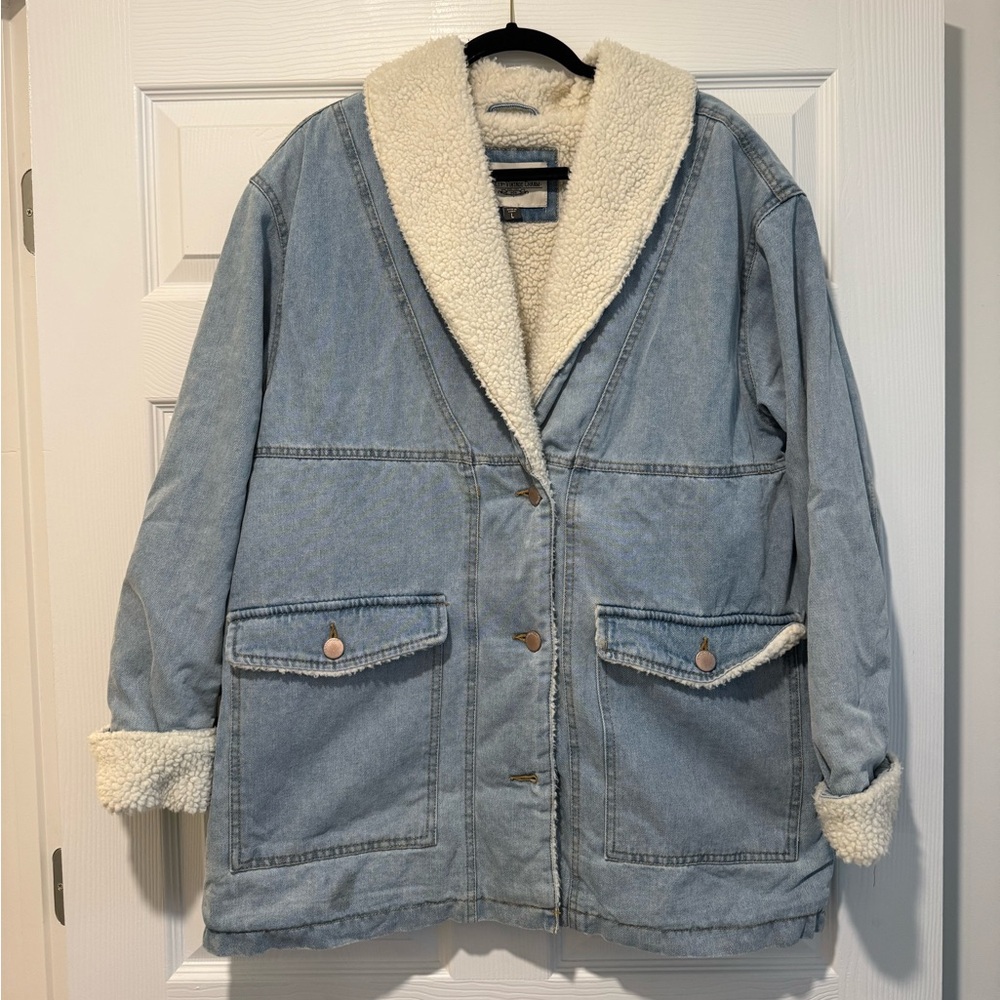 Denim Jacket with Cream Sherpa